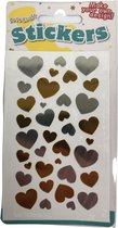 Stickers holografisch hart zilver/goud - knutselspullen - decoratie - hobby - knutsel - versiering - maken - cadeau - plakken