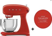 Smeg keukenmachine 4,8 l - Aluminium - Rood 800 W + 3 jaar garantie