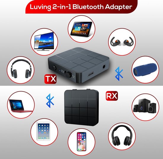 Luving™ - Bluetooth Transmitter & Receiver - Bluetooth Zender - Bluetooth Ontvanger - Audio Receiver - Handsfree Bellen van Luving — afbeelding 3