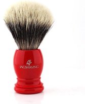 Rood Scheerkwast Zilvertip Origineel Haar Handgemaakt in de UK door JAG Scheren (Shaving Brush)
