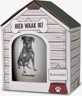 Mok - Hond - Cadeau - Rottweiler - Gevuld met een verpakte zuurtjesmix - In cadeauverpakking met gekleurd lint