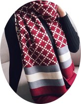 Dames sjaal 65 x 190 cm (LxB) | sjaal rood | omslagdoek - stola - winter sjaal |