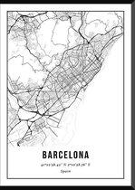 Barcelona poster | stadsposter | industrieel | zwart / wit - 40 x 30 cm