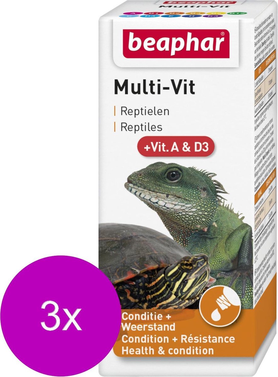 Beaphar Multi-Vit Reptielen - Supplement - 3 x 20 ml