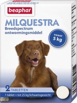 Beaphar Milquestra wormtabletten hond 2 tabletten vanf 5 - 50 kg