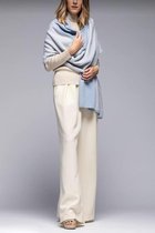 Sjaal/stola - rechthoekig - merino en cashmere wol - lichtblauw