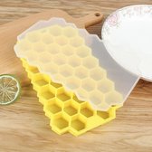 JU&MP Honeycomb IJsblokjesvorm - IJsblokjes - IJsblokjesvorm met Deksel - Geel