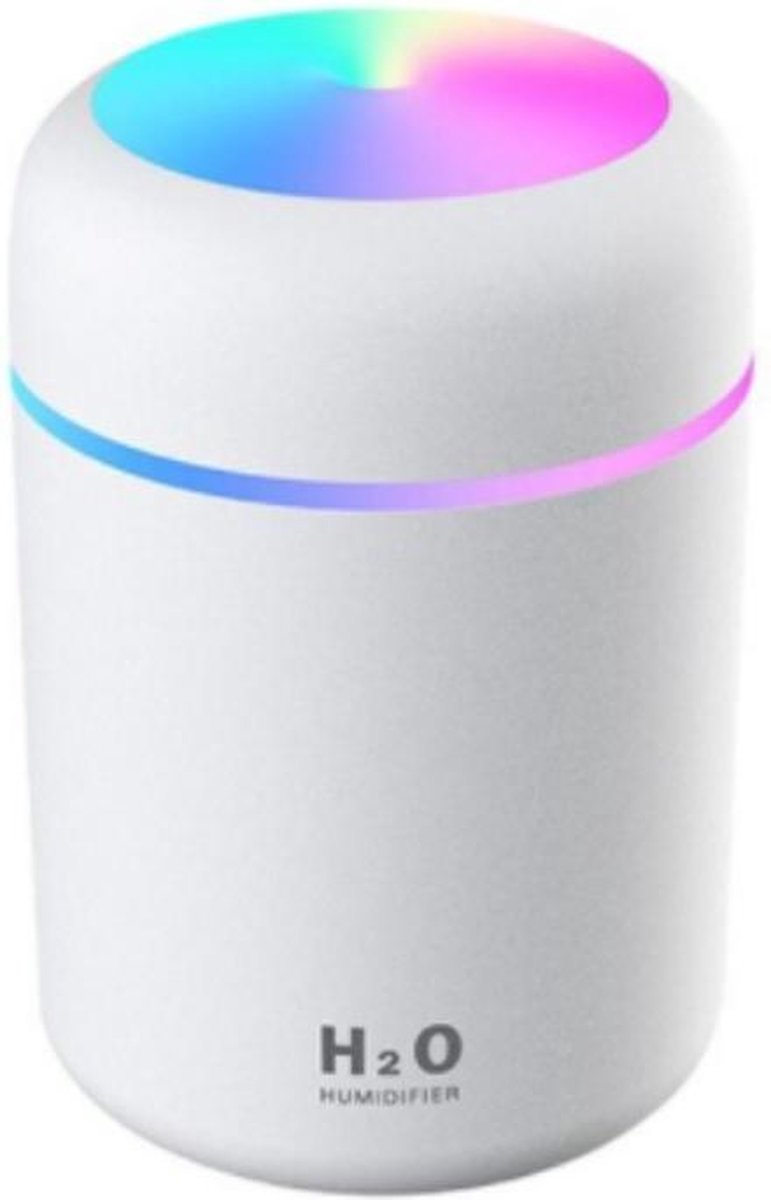 Goedkoopste 300ML Aroma Diffuser - Luchtbevochtiger - USB Humidifier - LED Verlichting - Wit