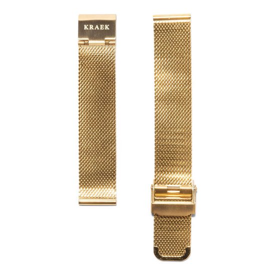 KRAEK Goud Mesh - bracelet de montre - bracelet 16 mm