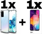 Samsung A41 Bumpercase Hoesje + 1x Tempered Glass/ Screenprotector