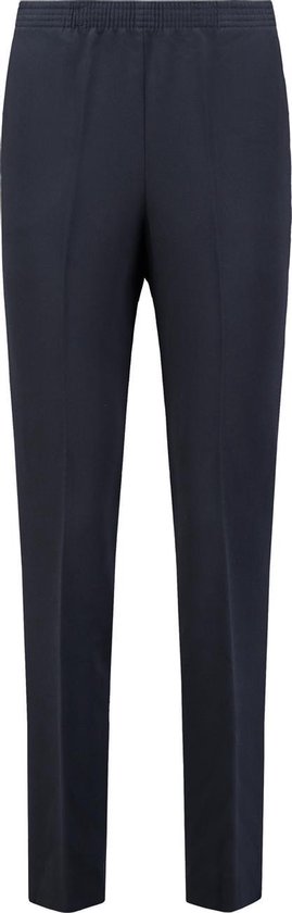 Coraille dames broek, Anke met elastische tailleband, marine, maat 42 (maten 36 t/m 52) stretch, fijne kwaliteit, zonder rits, steekzakken