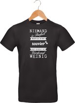 mijncadeautje - T-shirt unisex - zwart - Niemand is perfect - Bouvier - maat S