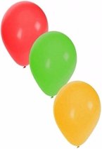 Ballonnen rood/geel/groen 75x stuks - Carnaval thema kleuren feestartikelen