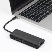 Sounix 6 in 1 USB HUB- 2 USB 3.0+ SD card+ HDMI+RJ45+Type-c(PD) port-Gray