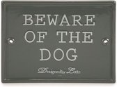 Waakbordje Hond - Beware of the Dog - Keramiek - Grijs - 20x16 cm