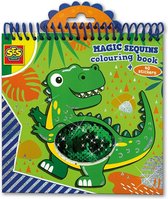 SES - Magic pailletten kleurboek (blauw/groen) - met metallic stickers