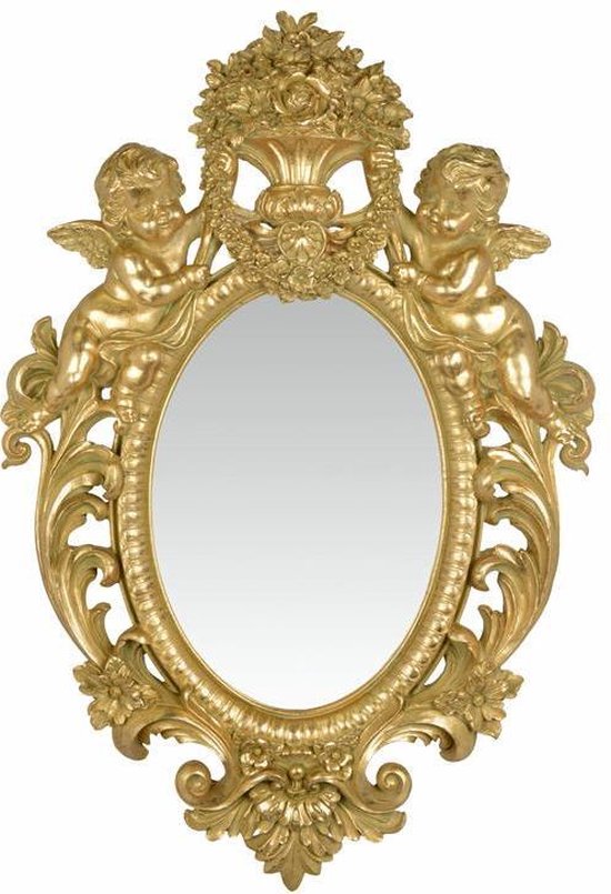 Miroir - Miroir mural doré - Resin Angels - 73,3 cm de haut | bol