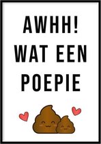 Poster Poepie - 50x70 cm - Wc Poster - WALLLL