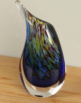Vaasje kleurrijk uit glas 24 cm, SA-5, glazen vaas, vaas glas, kleurrijke vaas, handgemaakte vaas