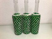 Decoratieve flessen - groen - 3 stuks