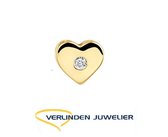 juwelier - geel goud - hanger - hart - zirconia  - sieraden - 14 karaat  -  verlinden juwelier