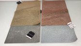 Placemats - 4 stuks - Goud, Zilver, Brons en Bruin