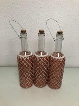 Decoratieve flessen - oranje - 3 stuks