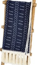 Nusa Originals - Luxe Plaid - Throw -  Black Arrow Motief - Handgemaakt & Duurzaam - 216x145cm