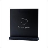 Label 72 - Decoratie Plaat - Love - 20x20 cm - Harde Kaart - Met Kaarthouder