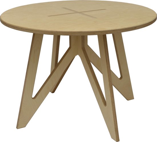 Kindertafel rond - Houten tafel rond - Van Aaken Design - Berken Multiplex  | bol.com