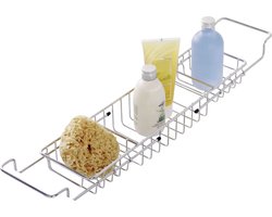 WENKO Badbrug in RVS - Telescopisch van 58 tot 92cm - Badplank - Badrek uitschuifbaar