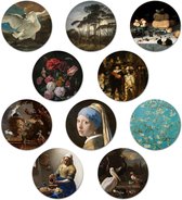 Onderzetters Kunstwerken - WallCatcher | 10 stuks | Kunststof | Rond kunst | Oude Meesters - Meesterwerken