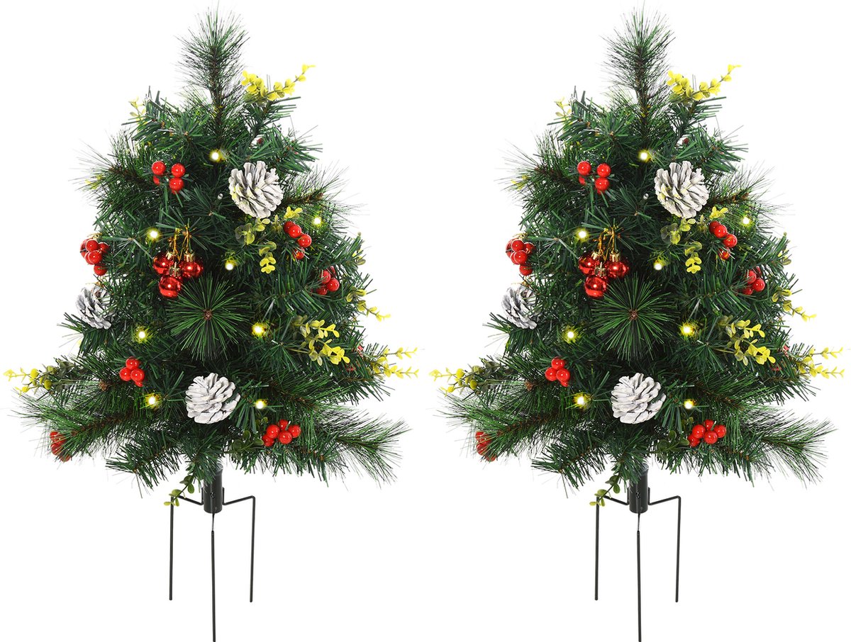 HOMCOM Kerstboom kunststof, metaal Ø33 x 75H cm groen