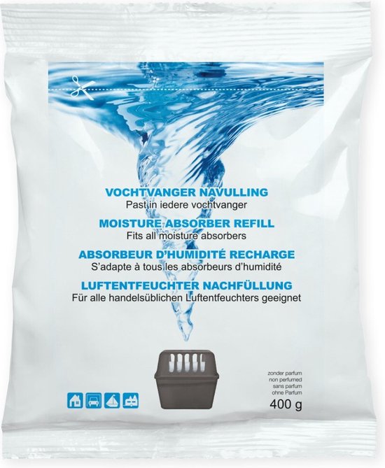 Recharge pour absorbeur d'humidité - 24 pièces - 400 grammes - neutre - universelle - pour absorbeurs d'humidité à partir de 400 grammes