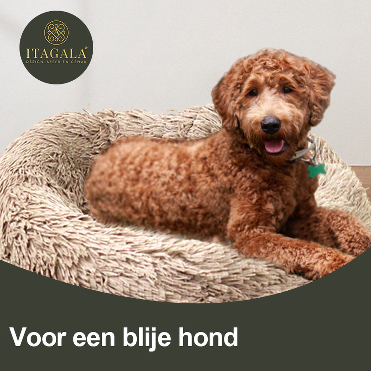 ITAGALA® Donut Hondenmand - 80cm Groot - Zacht en Luxe Hondenkussen - Wasbaar - Fluffy - Hondenmanden - Dark Grey - Kattenmand - Comfortabel - Duurzaam en Antislip Design - Rond - Hondenbed - Hondenkussen - Honden mand - Hondenmanden thumbnail 8