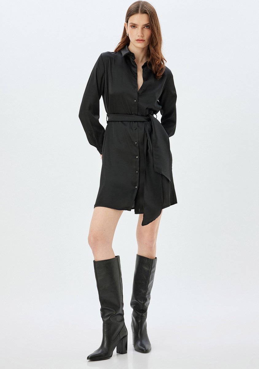 Boven knielengte Button-Down Jurk