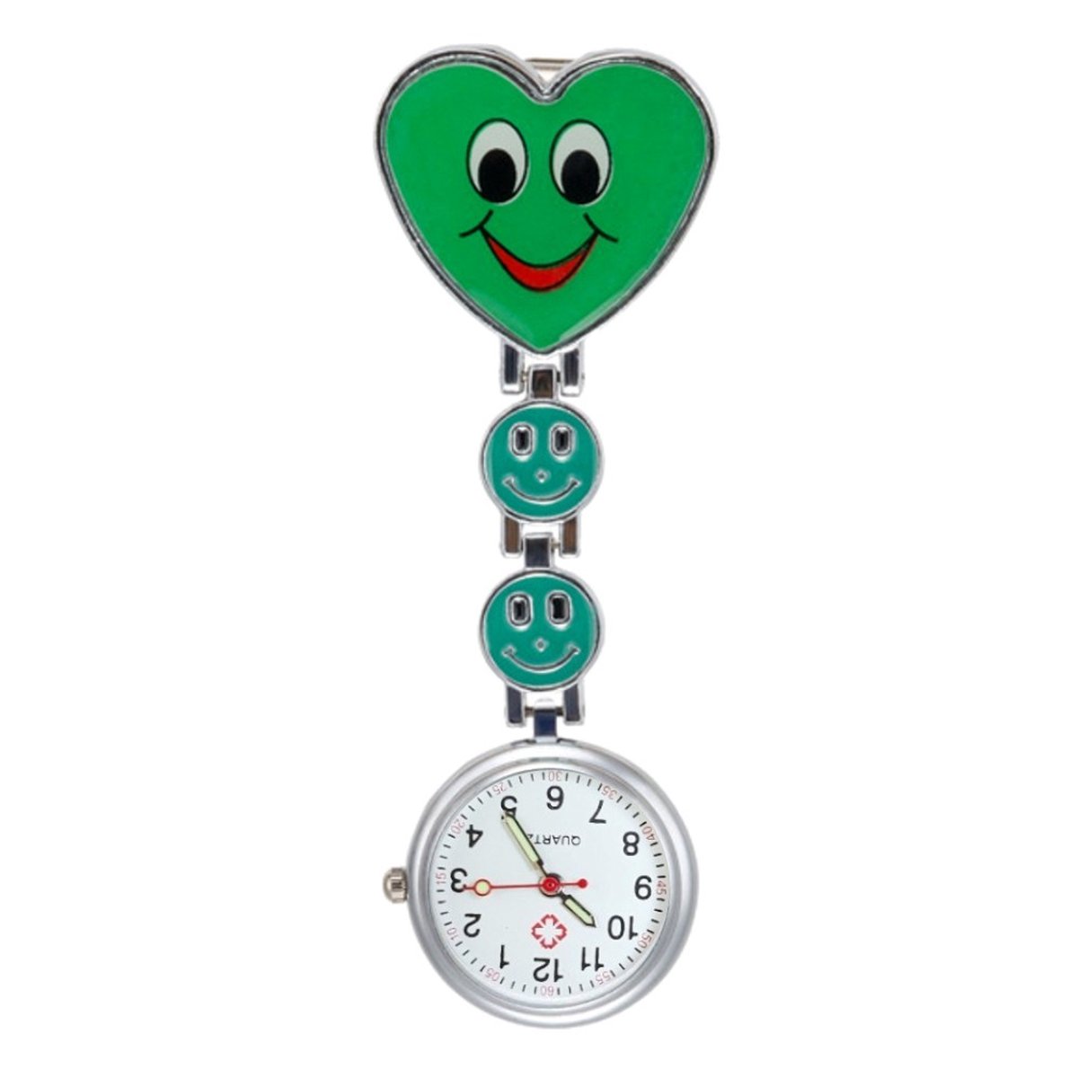 Fako® - Verpleegstershorloge - Zusterhorloge - Verpleegster Horloge - Hart Smile - Groen