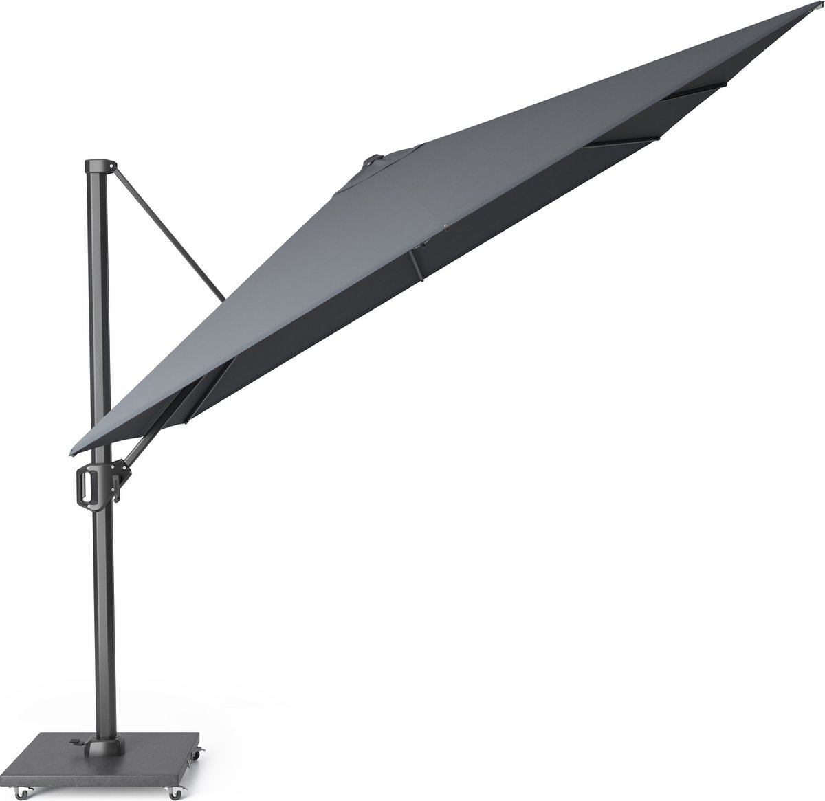 Platinum Challenger T1 Parasol 300x300cm Antraciet- Grijze Vierkante Zweefparasol