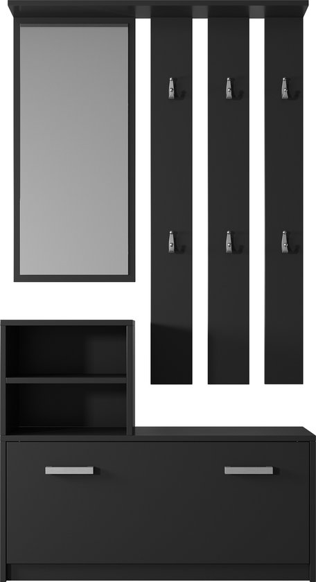 Selsey Yesfir - Ensemble d'entrée avec miroir - Zwart