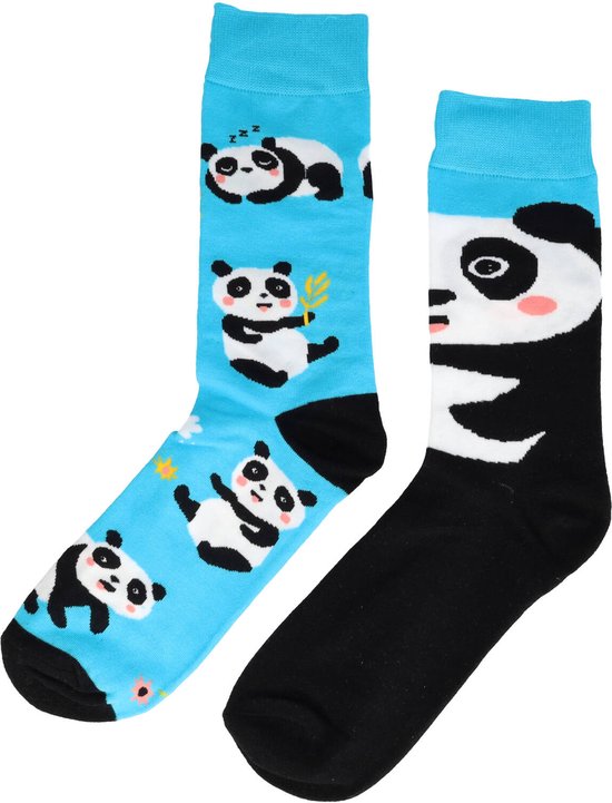 Chaussettes - Panda Bear - Katoen - Unisexe - Pointure 38-45 Funny Socks Crazy Blauw Zwart Wit