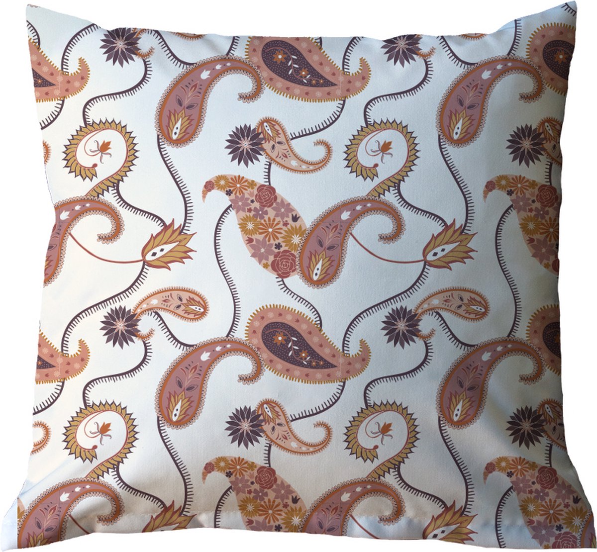 Kussens woonkamer - Kussen PAISLEY 45×45 cm | wit - Moederdag - Kussenhoes met verborgen ritssluiting en kussen