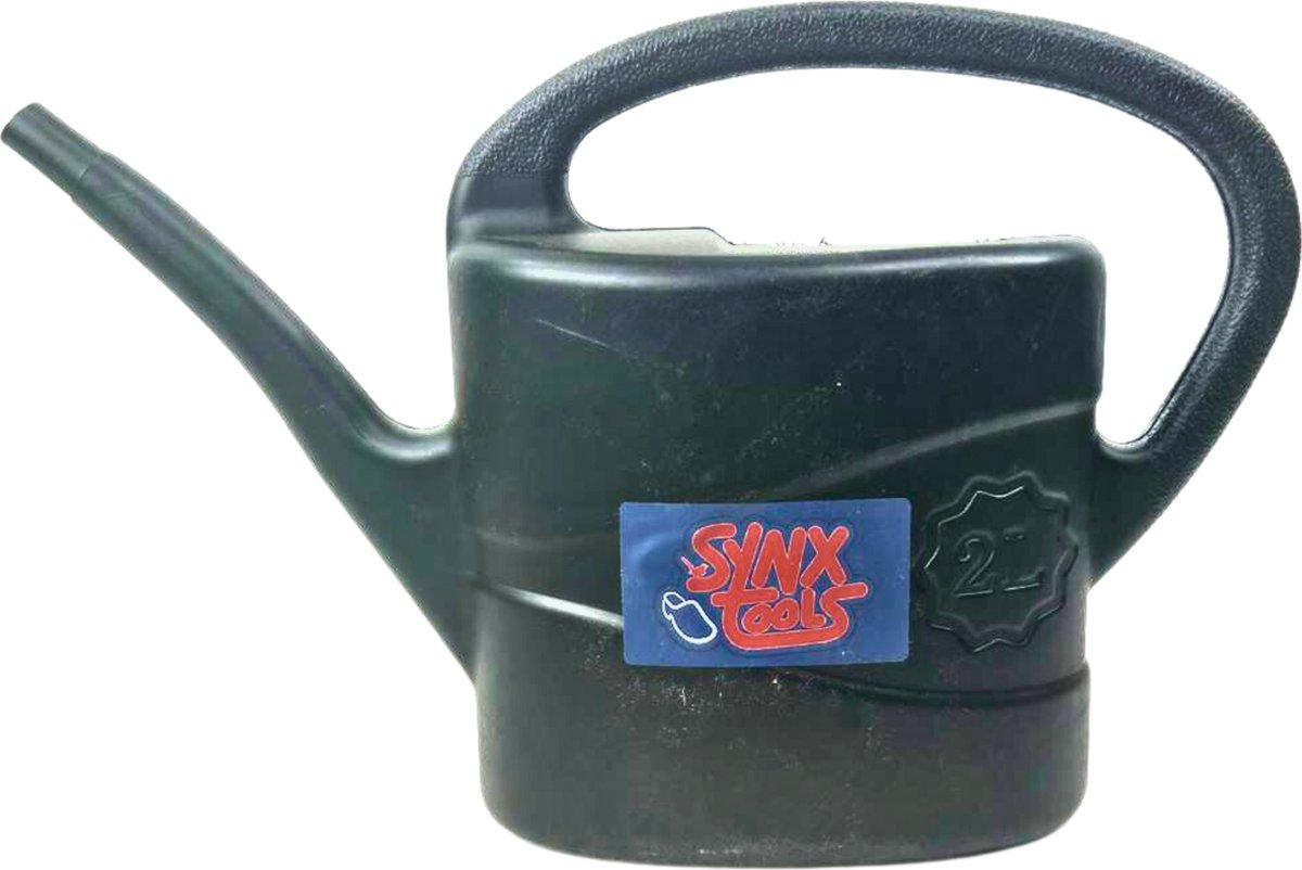 Synx Tools Gieter met broeskop 2Liter - zwart - kunststof - afneembare broeskop - planten bewatering