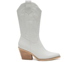 Smile Favorites® Dames Cowboylaarzen met Hak - Wit - Imitatieleer - Maat 36 -