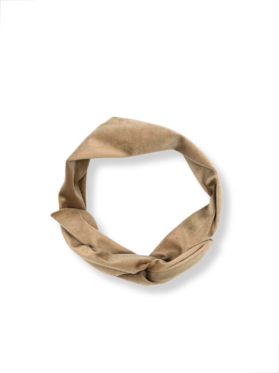 Duurzaam cadeau - Flexibele haarband - IJzerdraad - Grijs beige velvet - 90 cm
