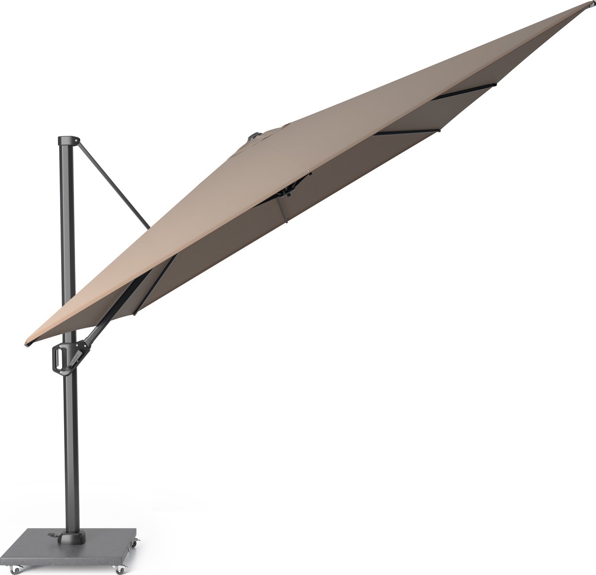 Platinum Sun & Shade – Zweefparasol – Challenger T¹ Premium - 400x300cm – Havana – Kantelbaar – 360° Draaibaar – 98% UV protectie