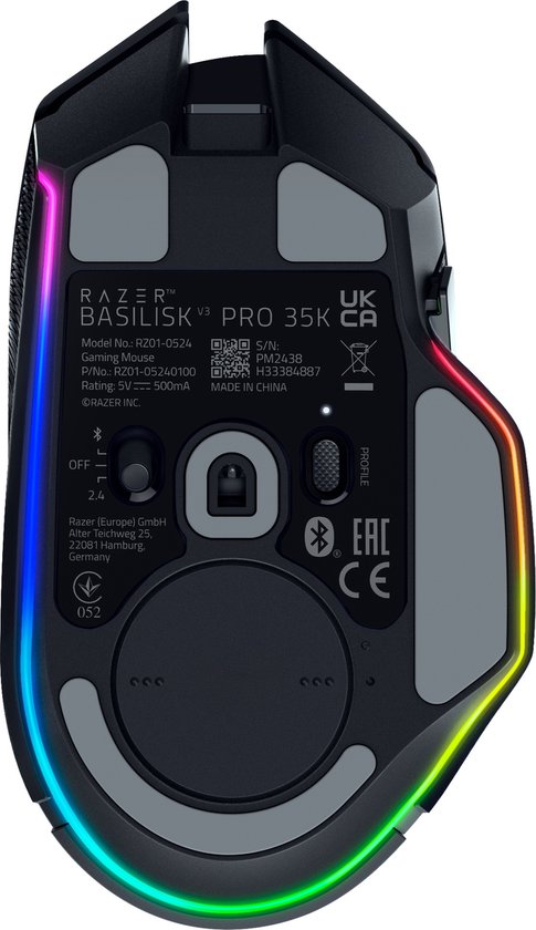 Razer Basilisk V3 Pro 35K - Draadloze Gaming Muis - Ergonomisch - RGB - 4-weg Scrollwiel - Zwart