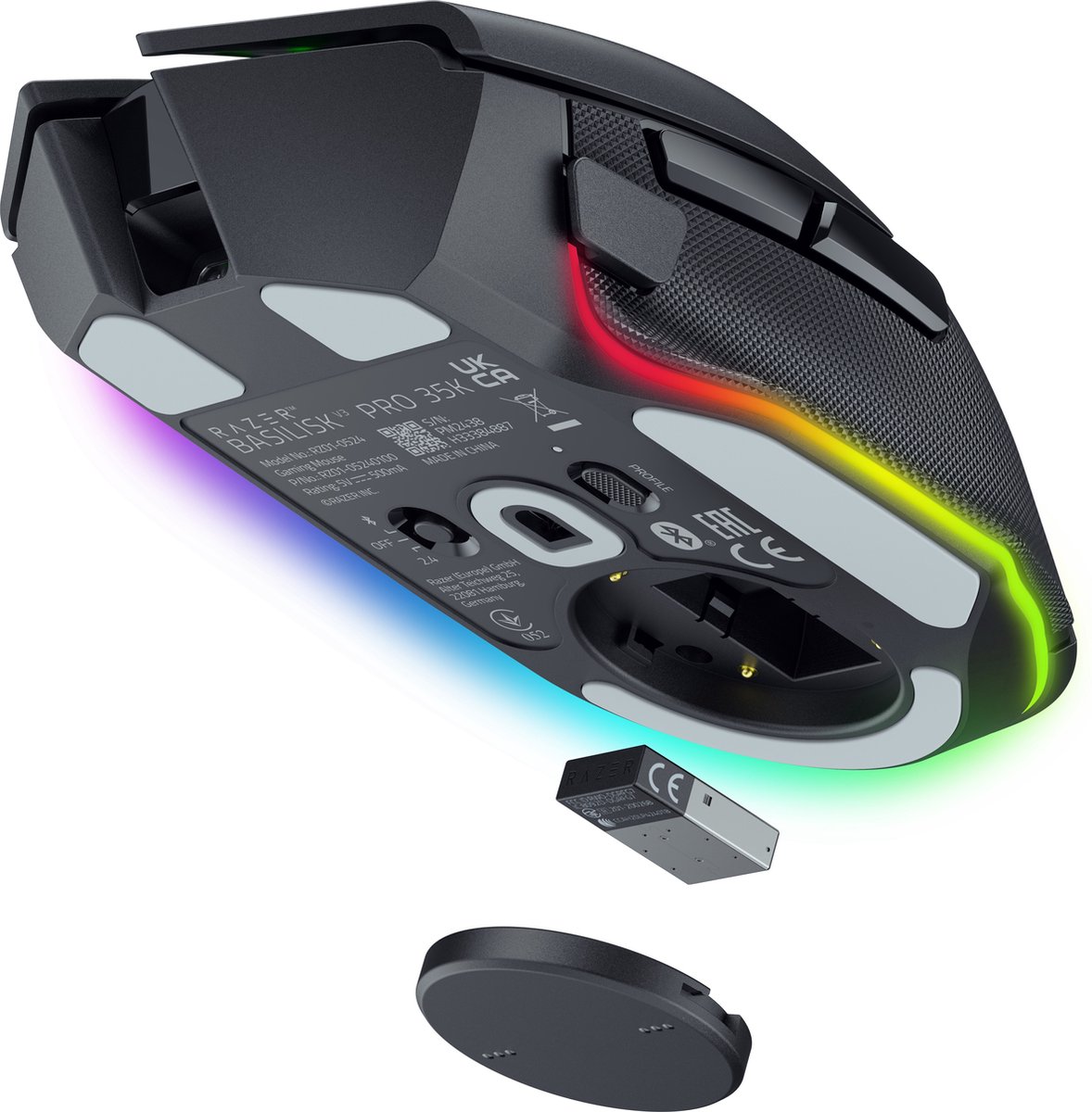 Razer Basilisk V3 Pro 35K - Draadloze Gaming Muis - Ergonomisch - RGB - 4-weg Scrollwiel - Zwart thumbnail 7