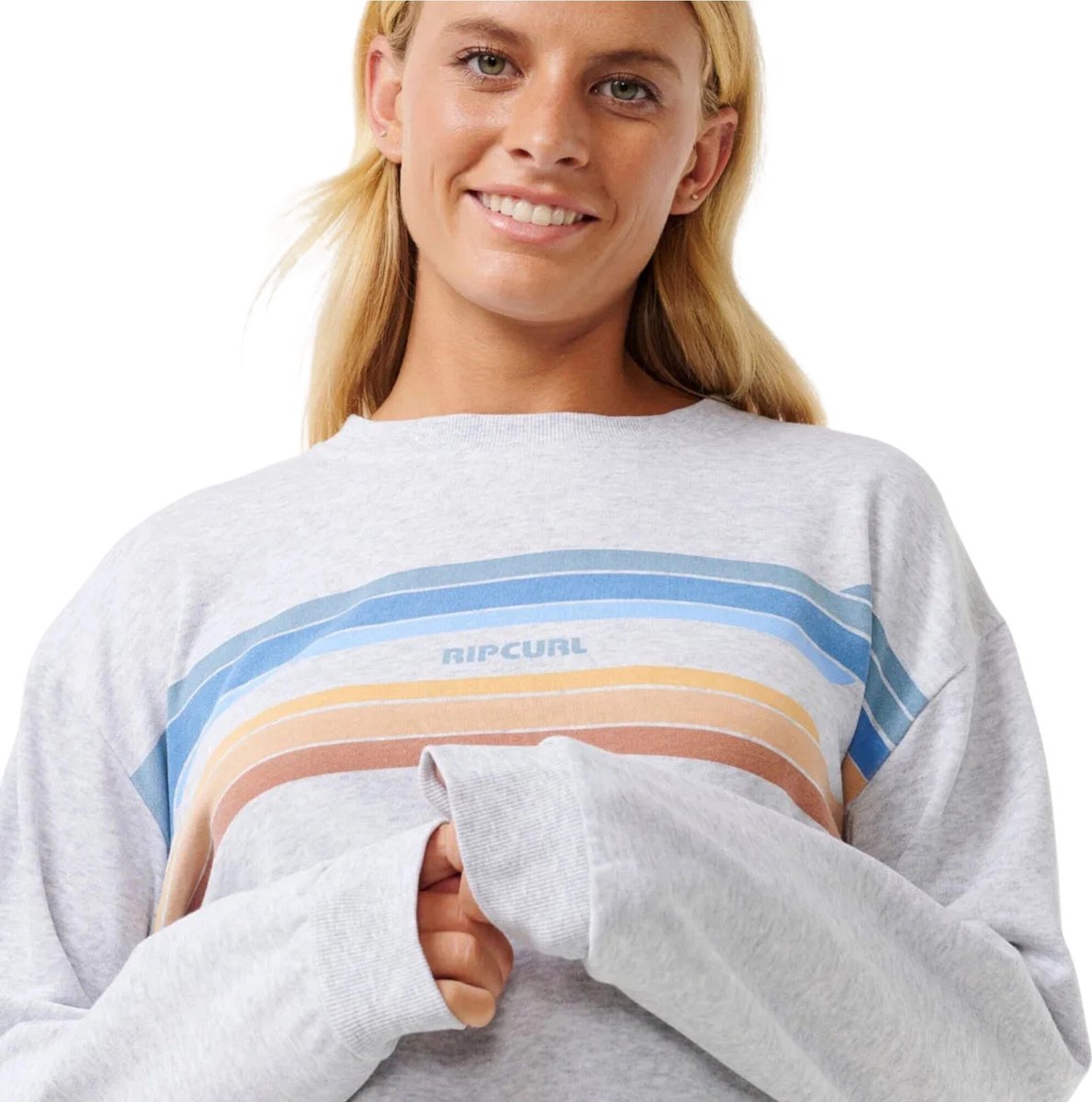 Rip Curl Dames High Tide Surf Crew Sweatshirt - Light Grey