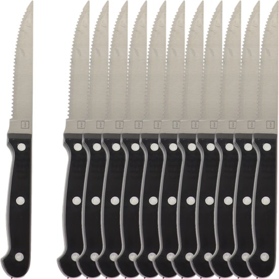 OTIX Steakmessen - Set van 12 Stuks - Vaatwasserbestendig - Steakmessenset - RVS