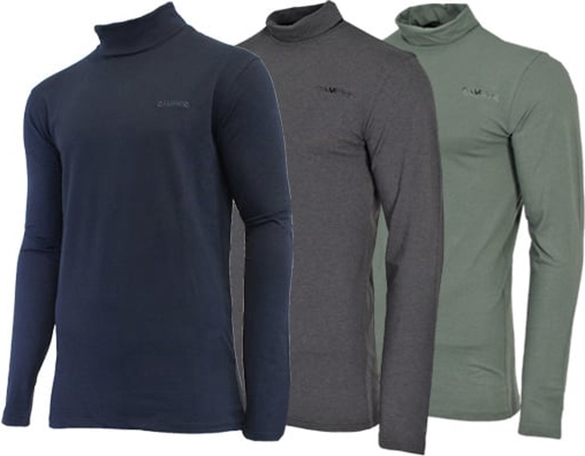 3-Pack Campri Skipully Wintersportpully Heren /Charcoal-marl/Jungle 647 Marineblauw